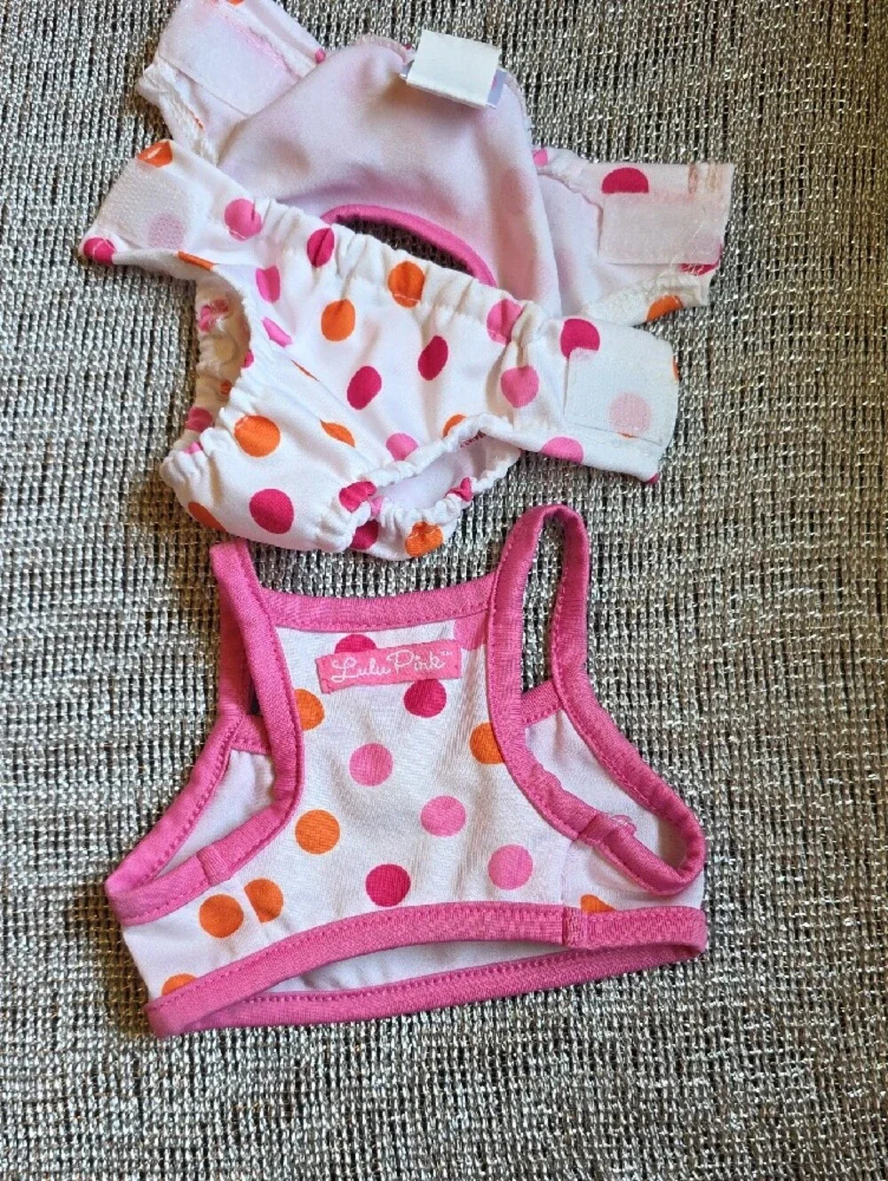 Pink Polka Dot Ruffle Swim Set for Babe Dog